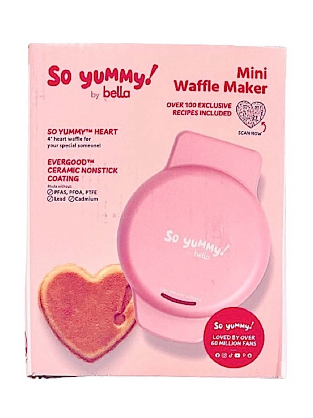 🆕 - So Yummy Mini Heart Waffle Maker. New in Box.